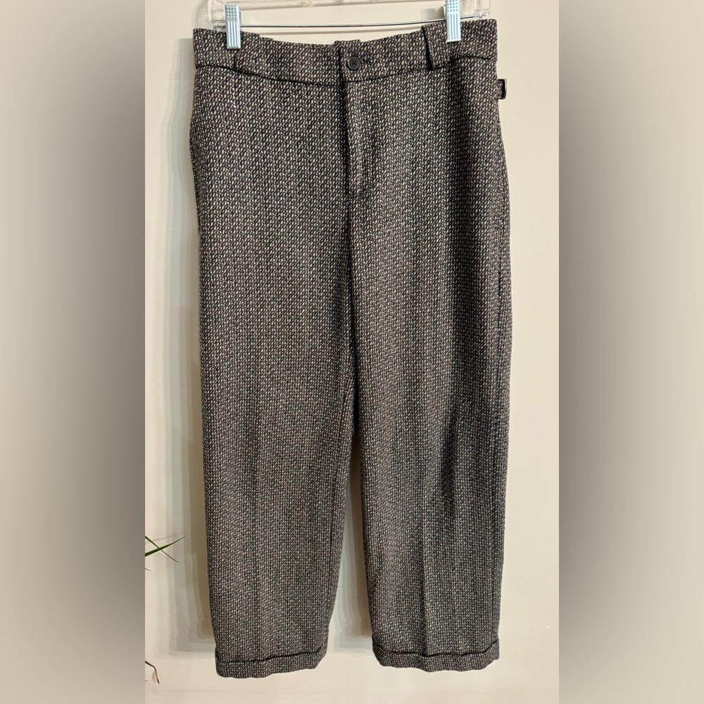 Banana Republic Women’s  Black and Tan Wool Blend Cuffed Hem Dress Pants Size 6P